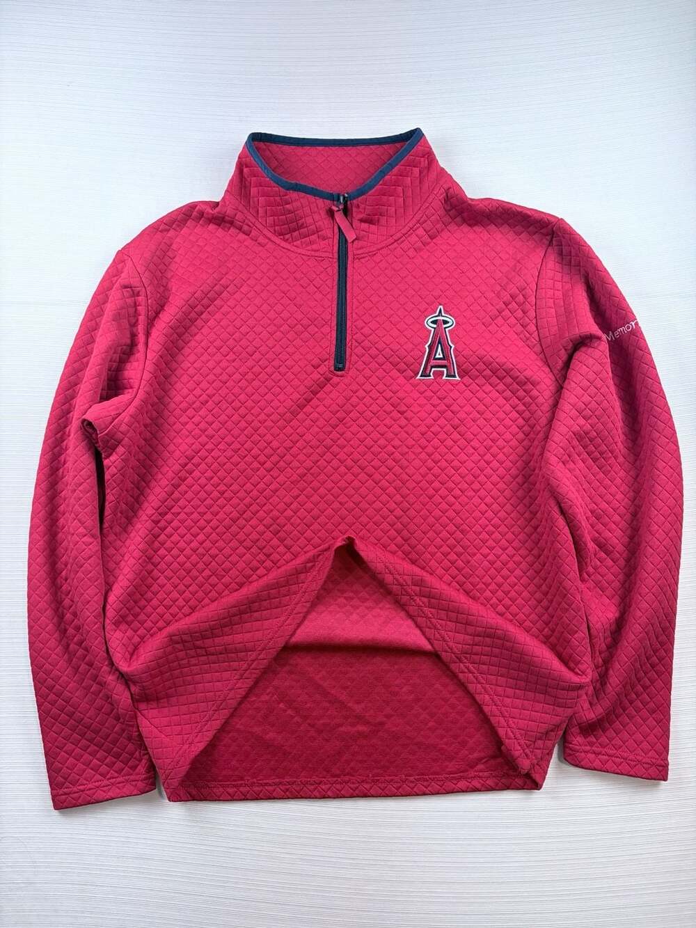 Los Angeles Angels 1/4 Zip Pullover Size L Red Quilted MemorialCare